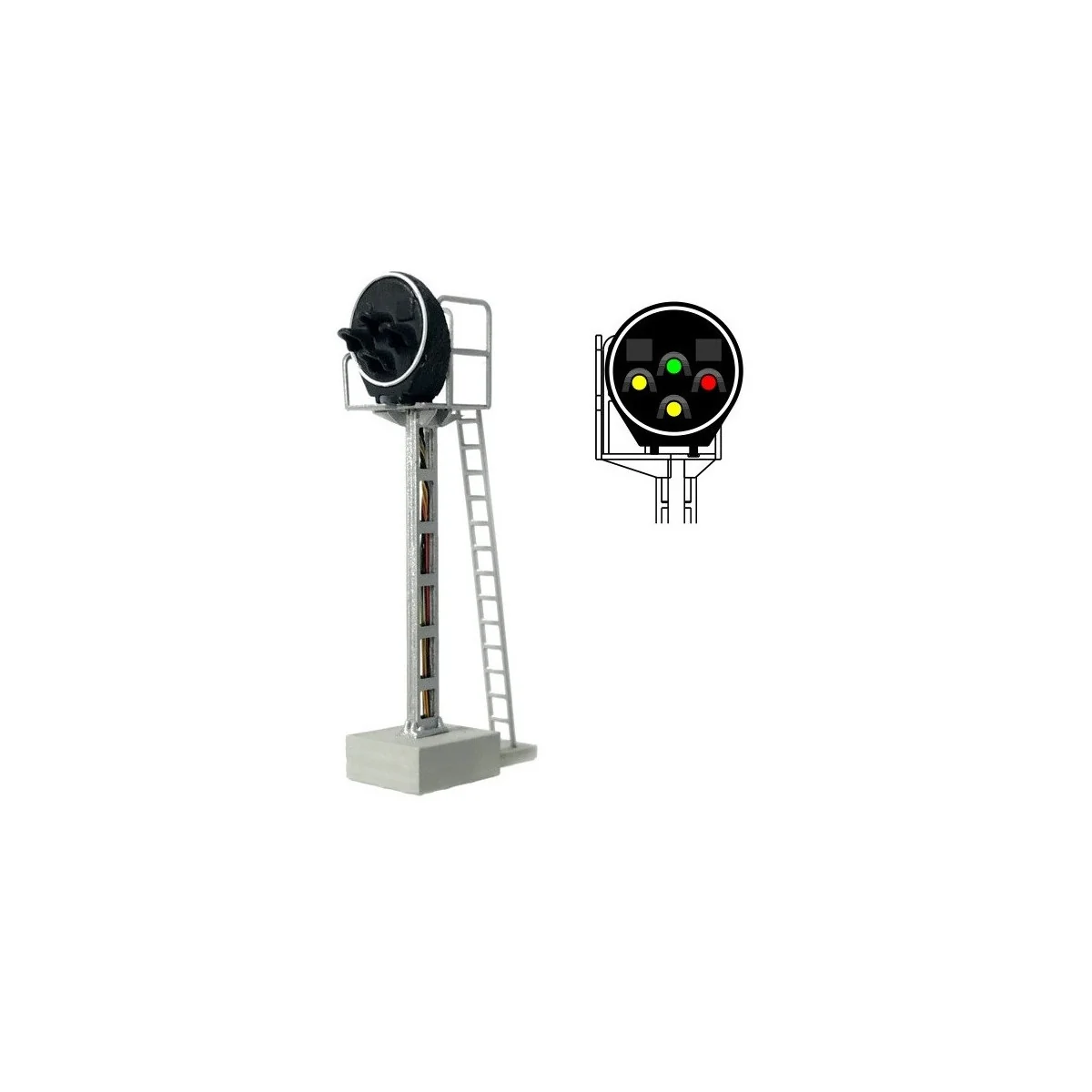 MAFEN 413220 Signal Disque 4 feux LED (vert/jaune/rouge/jaune), SNCF, échelle N MAFEN MAFEN_413220 - 1