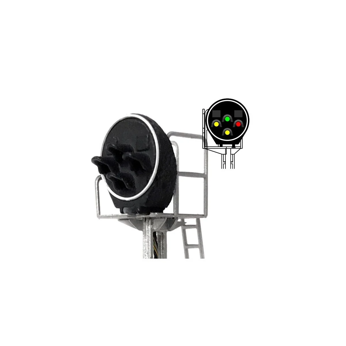 MAFEN 413220 Signal Disque 4 feux LED (vert/jaune/rouge/jaune), SNCF, échelle N MAFEN MAFEN_413220 - 2