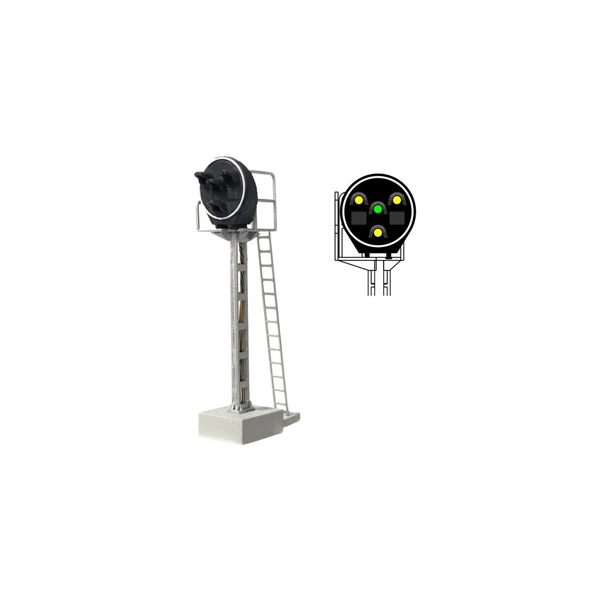 MAFEN 413221 Disc Signal with 4 LED lights (3 yellow/1 green), SNCF...