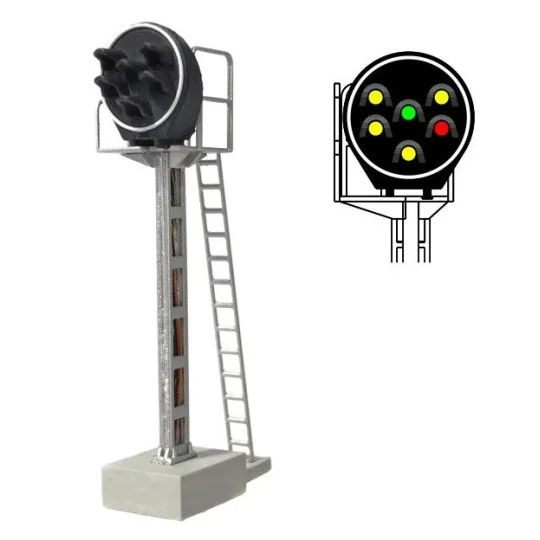 MAFEN_413222-MAFEN 413222 Disc Signal 6 LED Lights (3 yellow/green/red), SNCF, N scale