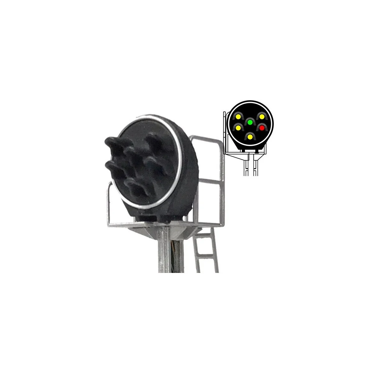 MAFEN 413222 Signal Disque 6 feux LED (3 jaunes/vert/rouge), SNCF, échelle N MAFEN MAFEN_413222 - 2