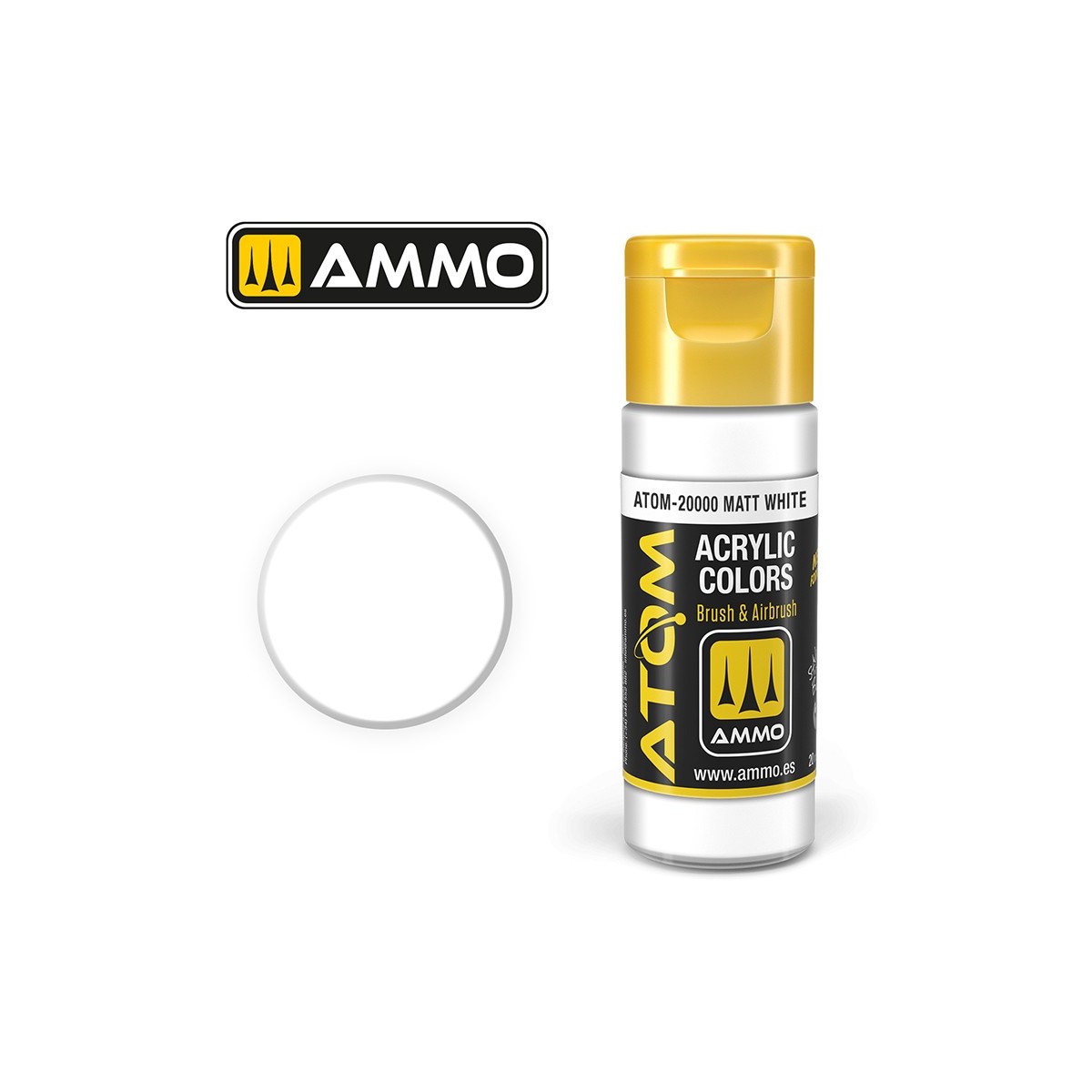Peinture acrylique Blanc Mat 20ml ATOM AMMO