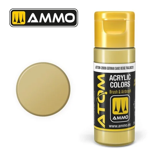 ATOM-20006-Peinture acrylique Beige sable allemand RAL 8031 20ml ATOM AMMO - ATOM-20006