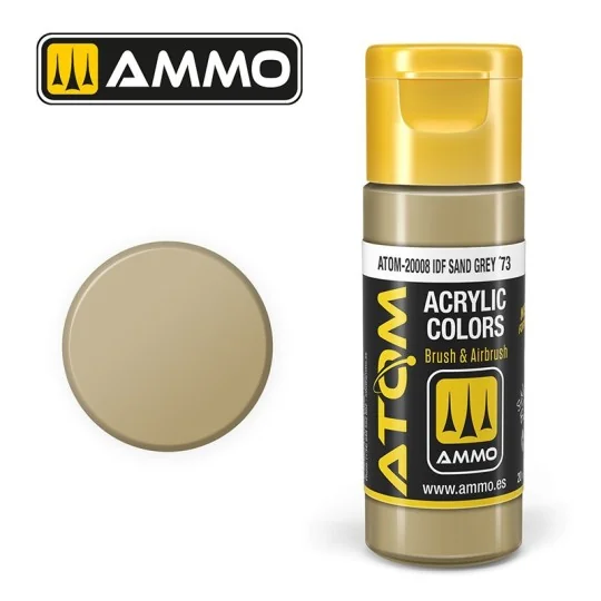 Peinture acrylique IDF Gris Sable '73 20ml ATOM AMMO ATOM-20008-Peinture acrylique IDF Gris Sable '73 20ml ATOM AMMO - ATOM-20008