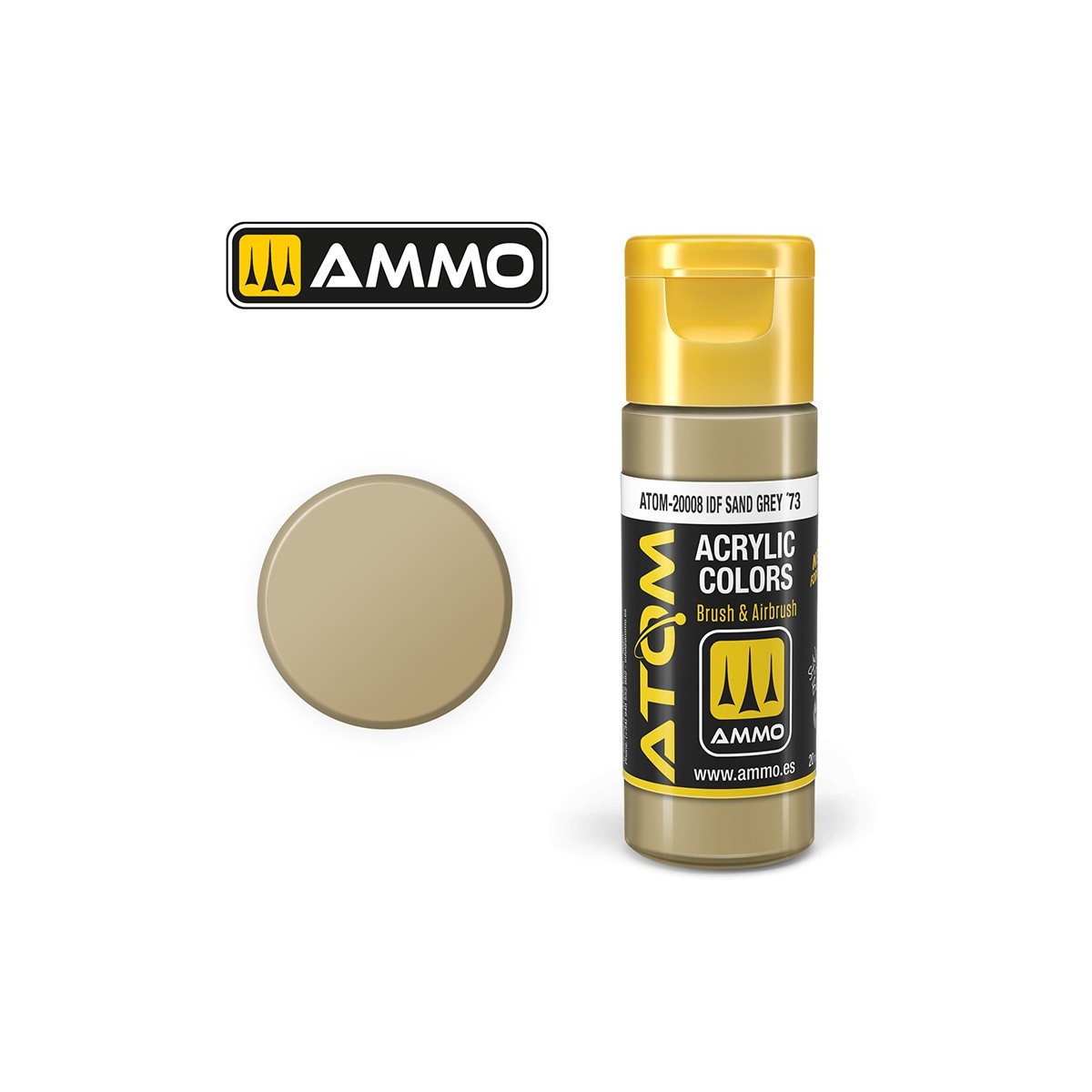 Peinture acrylique IDF Gris Sable '73 20ml ATOM AMMO Peinture acrylique IDF Gris Sable '73 20ml ATOM AMMO