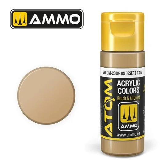 Peinture acrylique Bronzage du désert américain 20ml ATOM AMMO ATOM-20009-Peinture acrylique Bronzage du désert américain 20ml ATOM AMMO