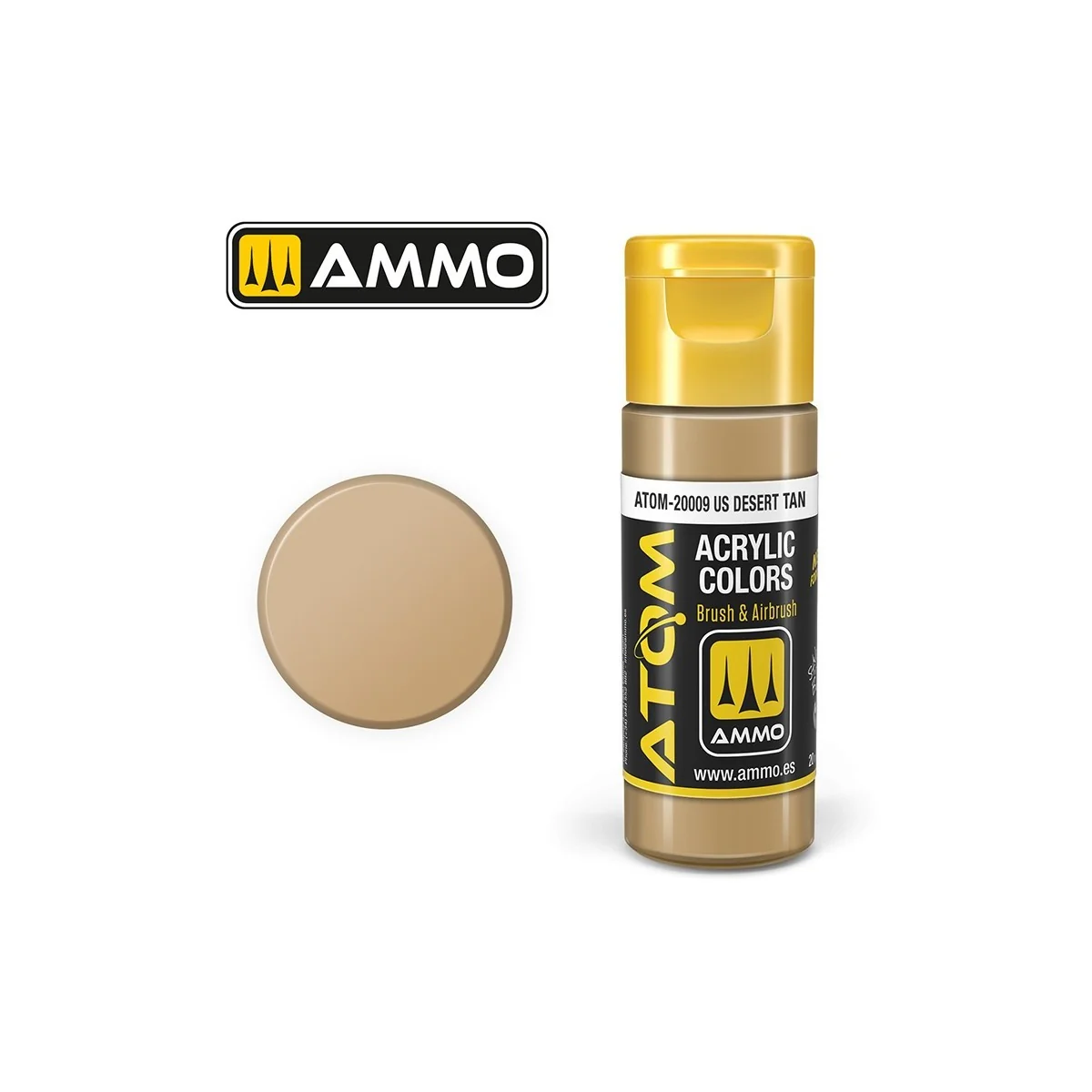 Peinture acrylique Bronzage du désert américain 20ml ATOM AMMO Peinture acrylique Bronzage du désert américain 20ml ATOM AMMO
