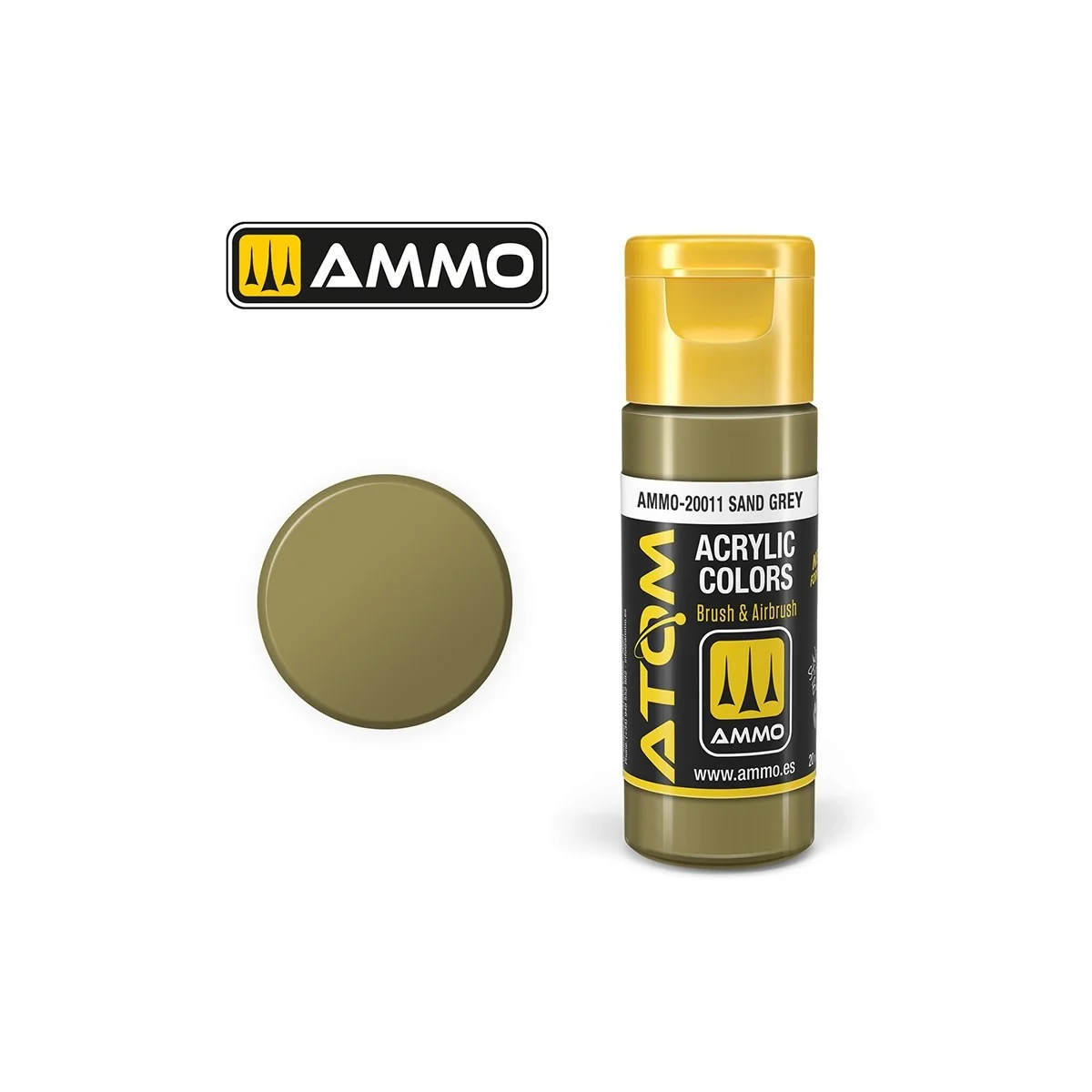 Peinture acrylique Gris Sable 20ml ATOM AMMO - ATOM-20011