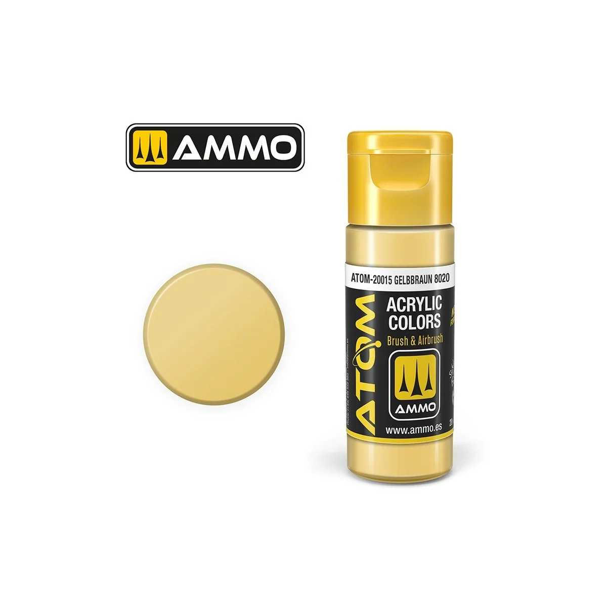 Peinture acrylique Gelbbraun 8020 20ml ATOM AMMO Peinture acrylique Gelbbraun 8020 20ml ATOM AMMO