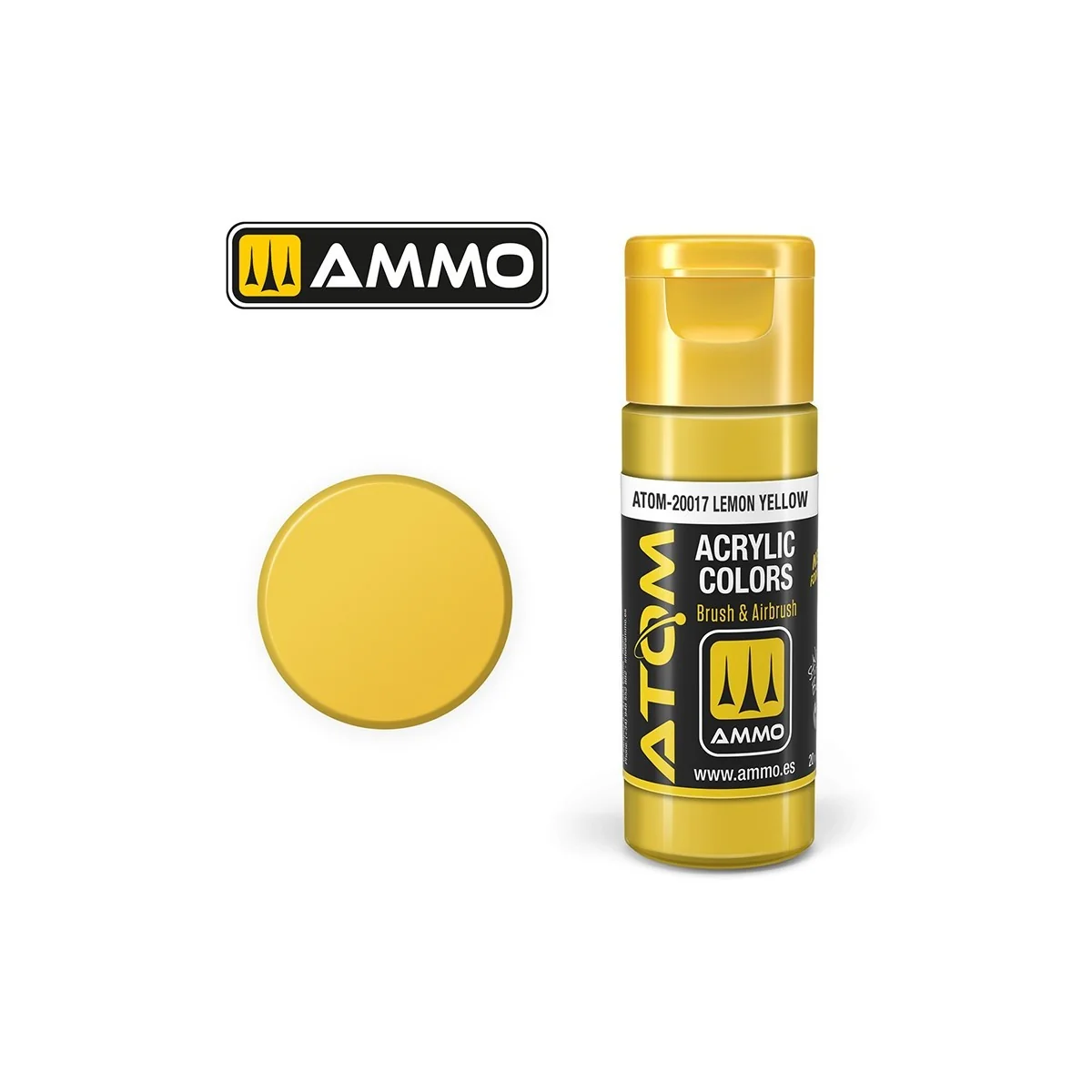 Lemon Yellow Acrylic Paint 20ml ATOM AMMO - ATOM-20017