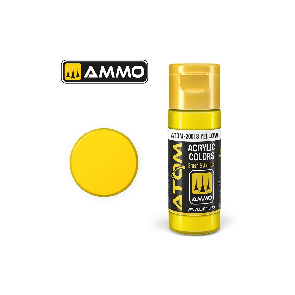 Peinture acrylique Jaune 20ml ATOM AMMO