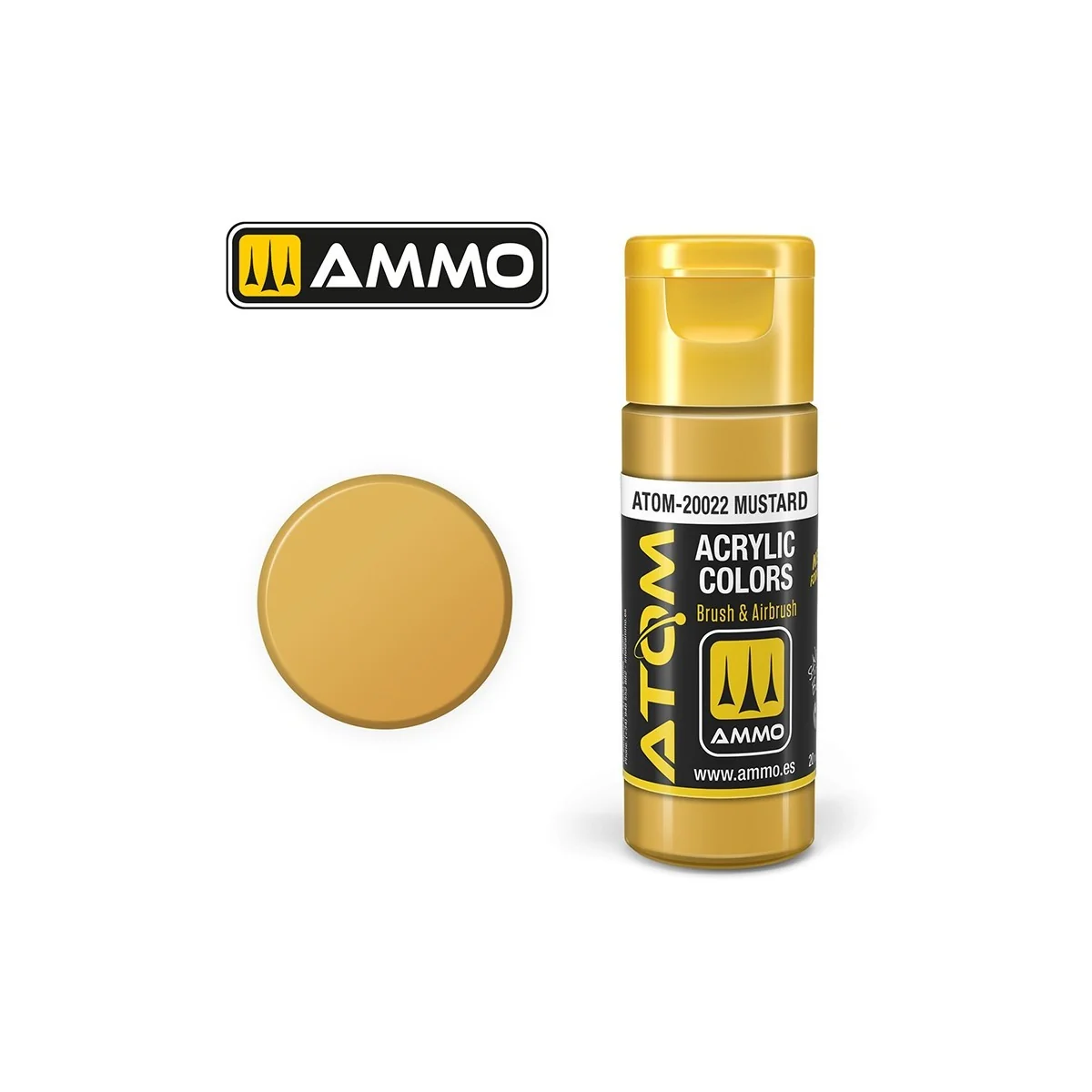 Peinture acrylique Moutarde 20ml ATOM AMMO - ATOM-20022