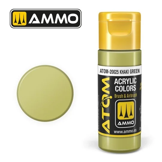 ATOM-20025-Peinture acrylique Vert Kaki 20ml ATOM AMMO