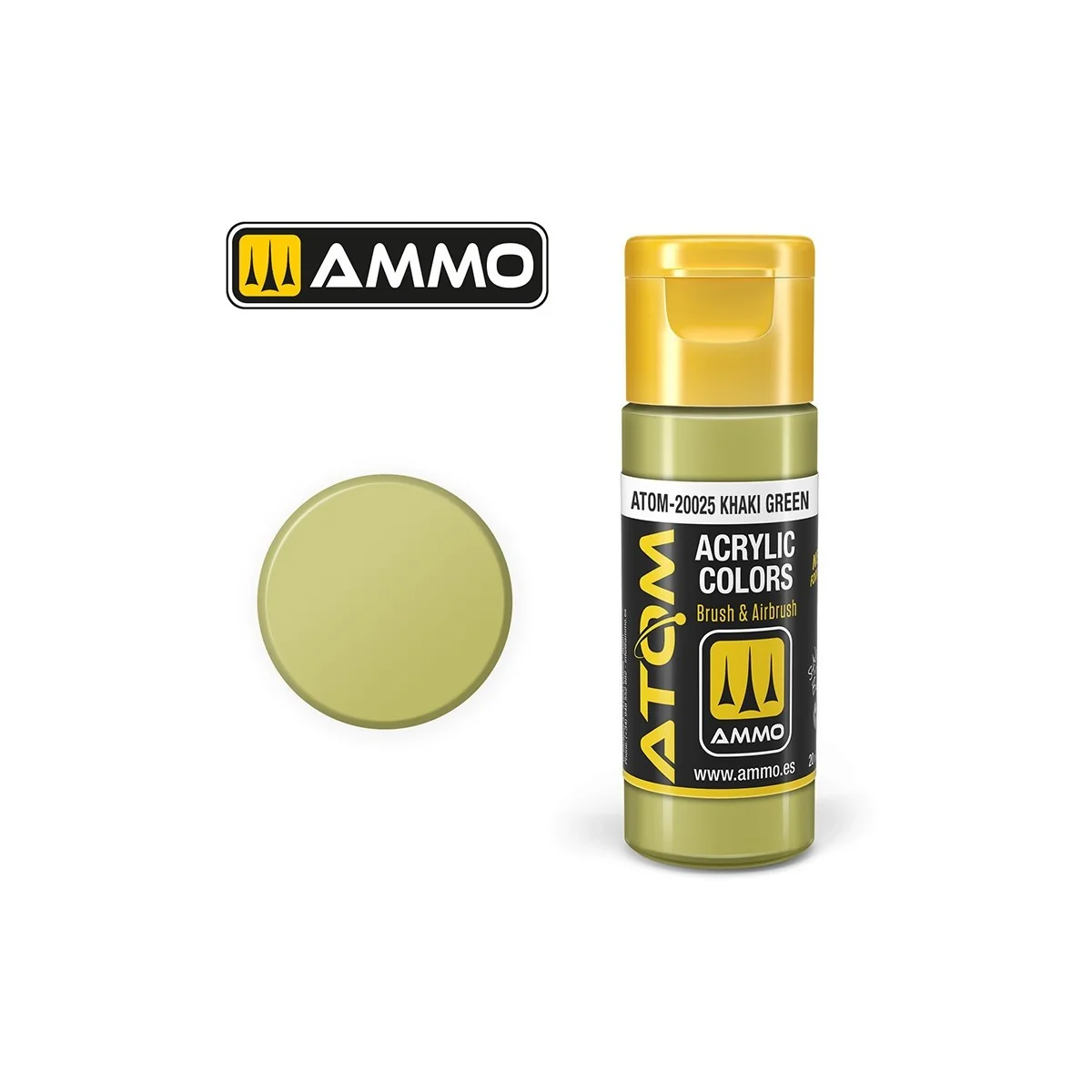 Khaki Green Acrylic Paint 20ml ATOM AMMO - ATOM-20025