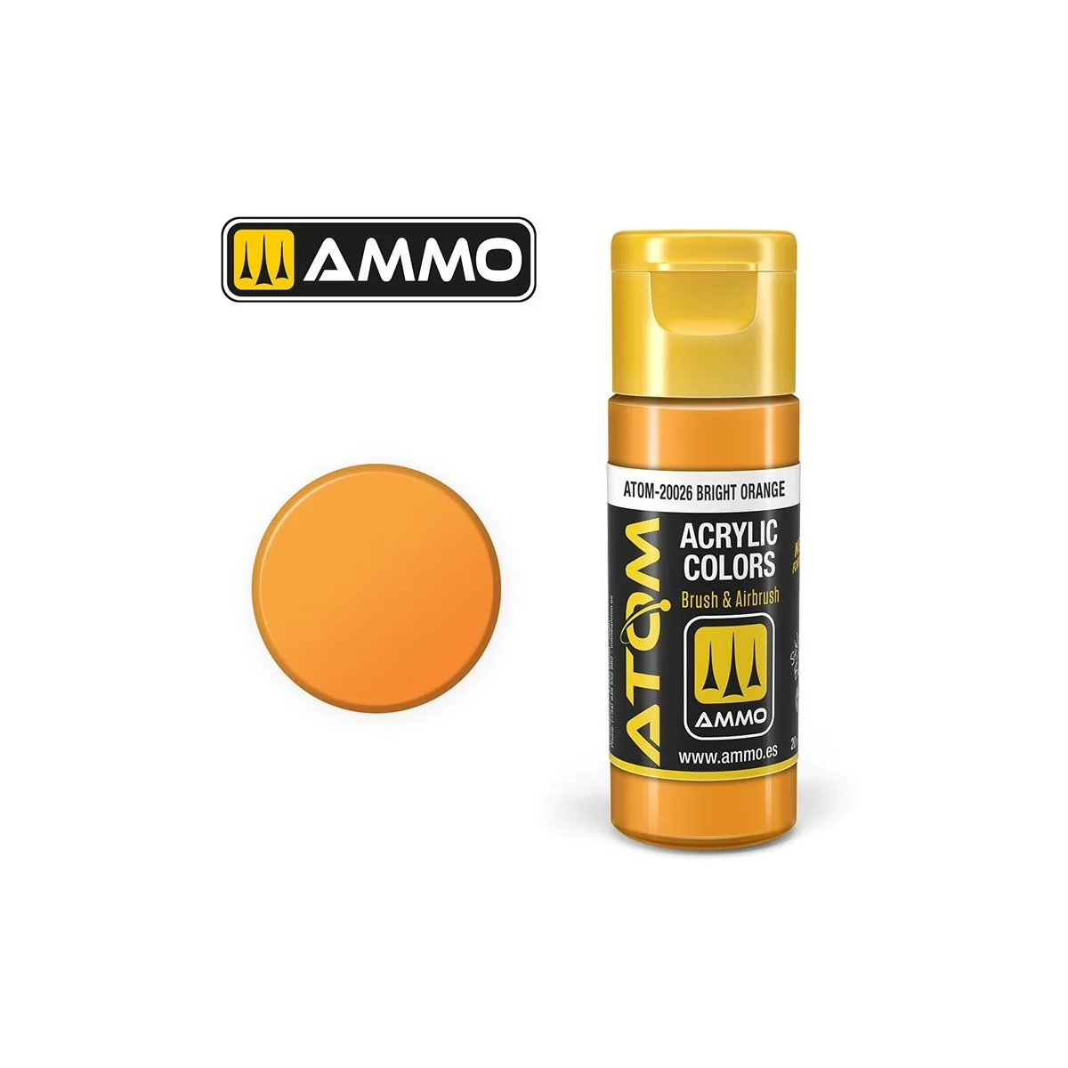 Peinture acrylique Orange vif 20ml ATOM AMMO Peinture acrylique Orange vif 20ml ATOM AMMO