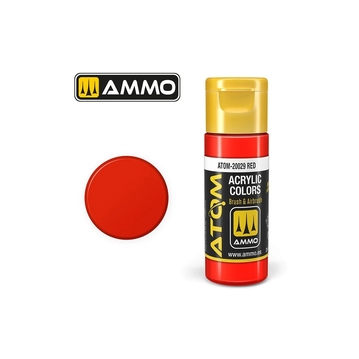 Peinture acrylique Rouge 20ml ATOM AMMO