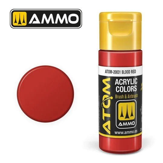 ATOM-20031-Peinture acrylique Rouge sang 20ml ATOM AMMO