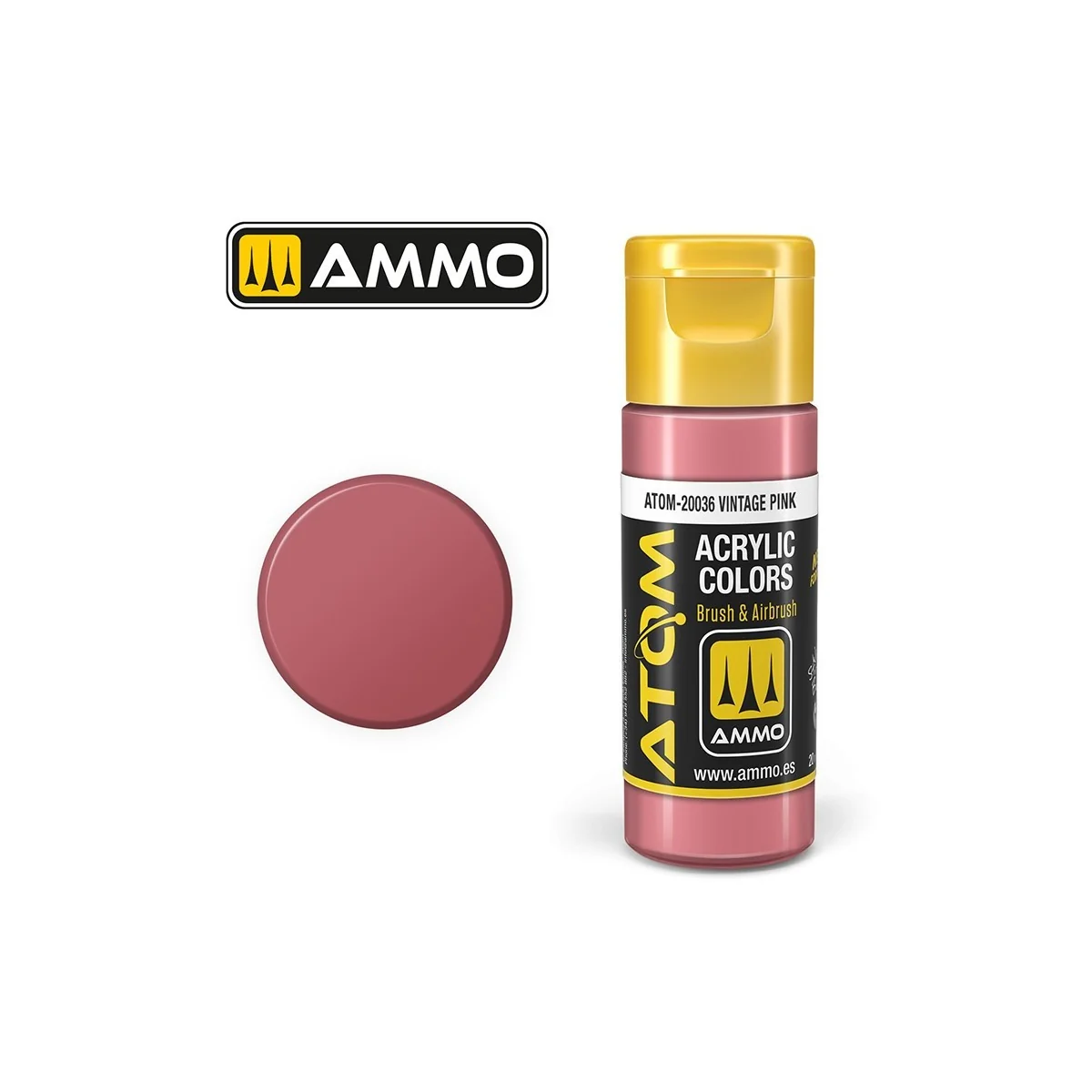 Peinture acrylique Rose Vintage 20ml ATOM AMMO Peinture acrylique Rose Vintage 20ml ATOM AMMO