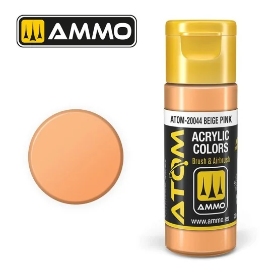 Peinture acrylique Beige Rose 20ml ATOM AMMO ATOM-20044-Peinture acrylique Beige Rose 20ml ATOM AMMO