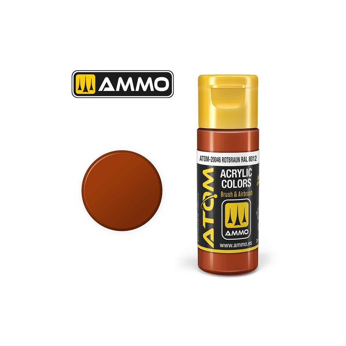 Acrylic paint, brown RAL 8012, 20ml, ATOM AMMO - ATOM-20046