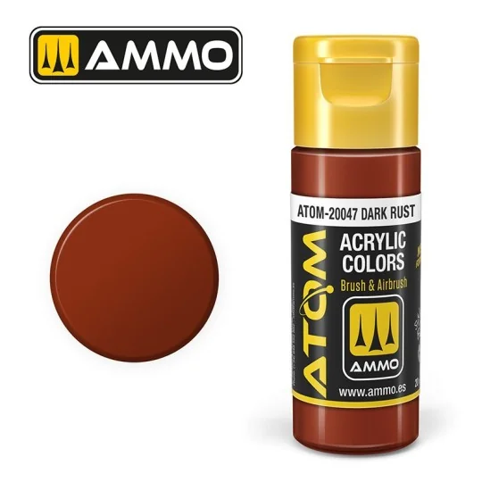 ATOM-20047-Peinture acrylique Rouille foncée 20ml ATOM AMMO - ATOM-20047
