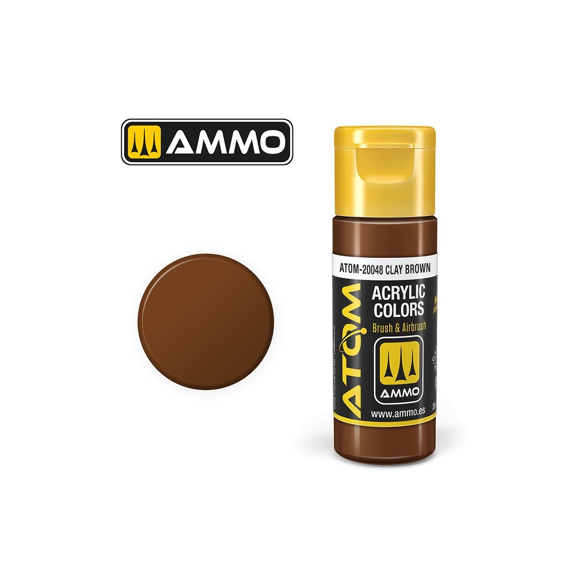 Peinture acrylique Brun Argile 20ml ATOM AMMO - ATOM-20048