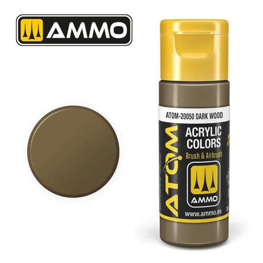 Peinture acrylique Bois foncé 20ml ATOM AMMO ATOM-20050-Peinture acrylique Bois foncé 20ml ATOM AMMO - ATOM-20050