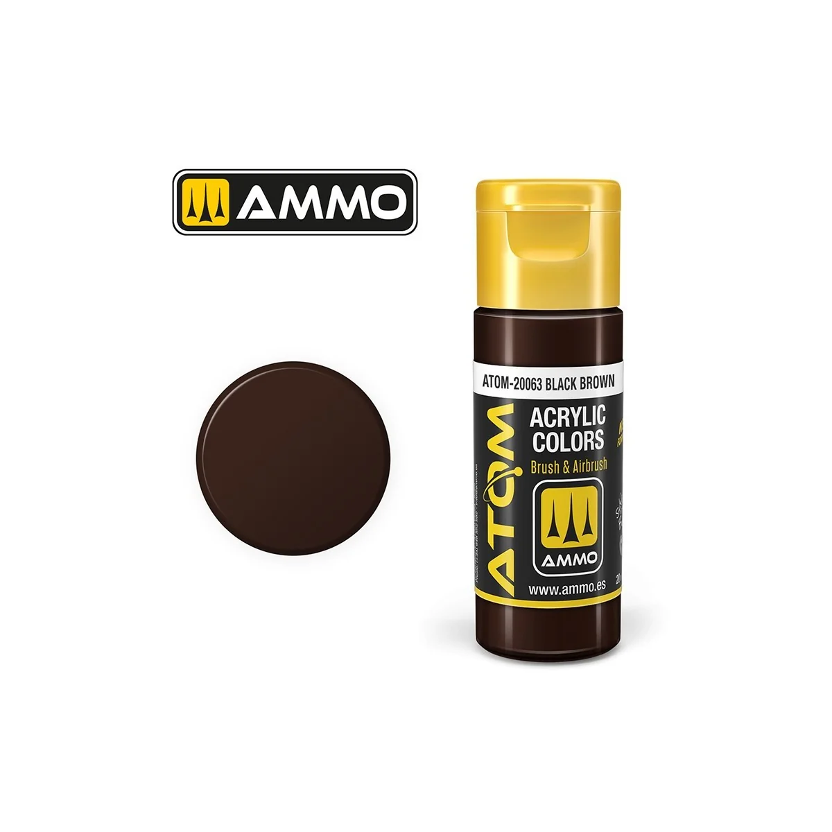 Black Brown Acrylic Paint 20ml ATOM AMMO - ATOM-20063