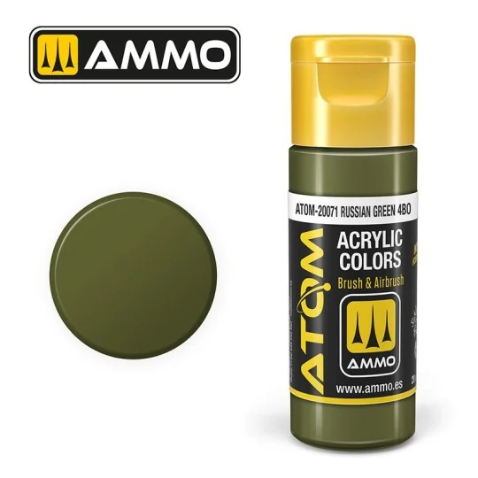 Peinture acrylique Vert russe 4BO 20ml ATOM AMMO ATOM-20071-Peinture acrylique Vert russe 4BO 20ml ATOM AMMO - ATOM-20071