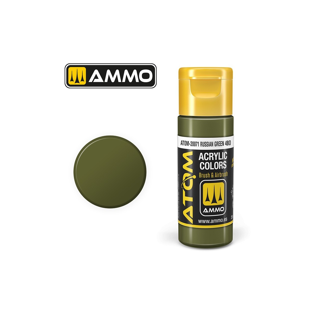 Peinture acrylique Vert russe 4BO 20ml ATOM AMMO