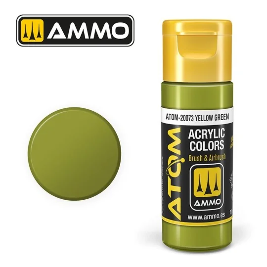 ATOM-20073-Peinture acrylique Jaune Vert 20ml ATOM AMMO - ATOM-20073
