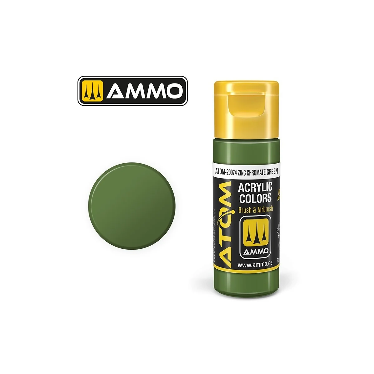 Peinture acrylique Chromate de zinc vert 20ml ATOM AMMO