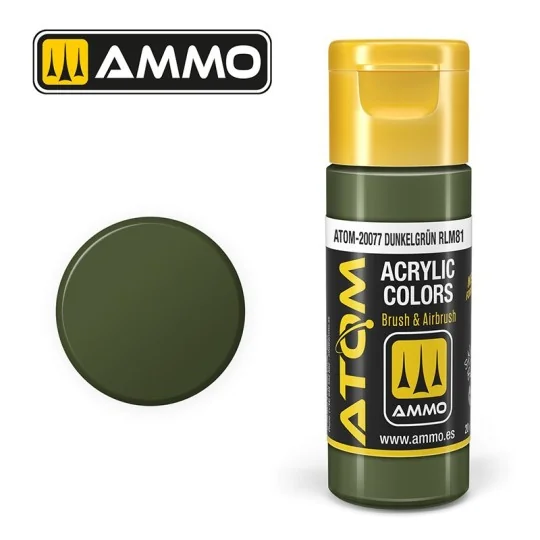 ATOM-20077-Peinture acrylique Dunkelgrün RLM81 20ml ATOM AMMO