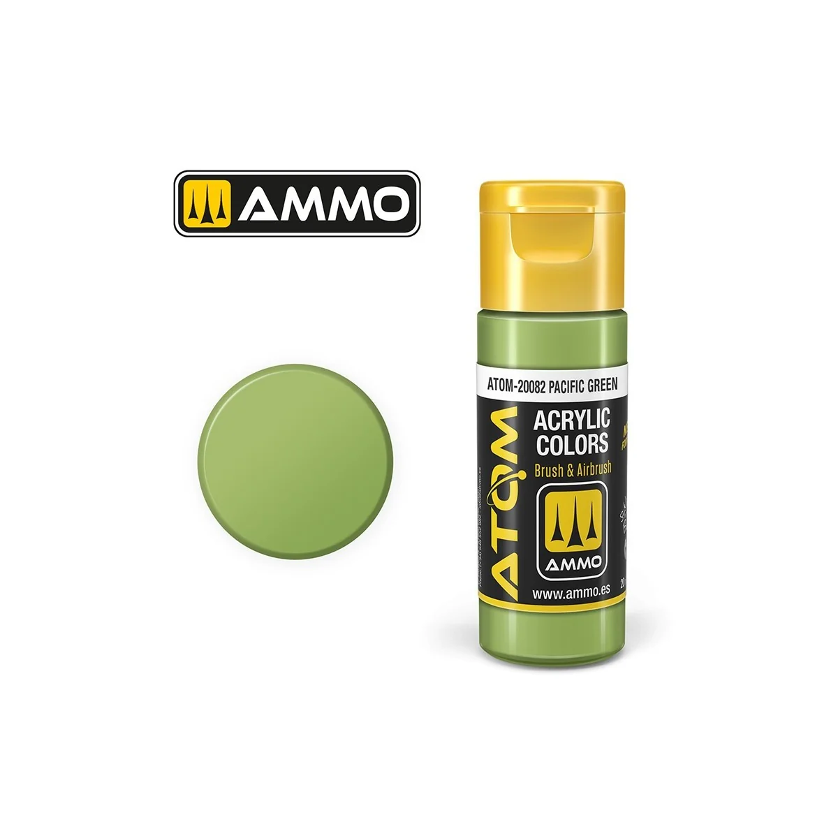 Peinture acrylique Vert Pacifique 20ml ATOM AMMO