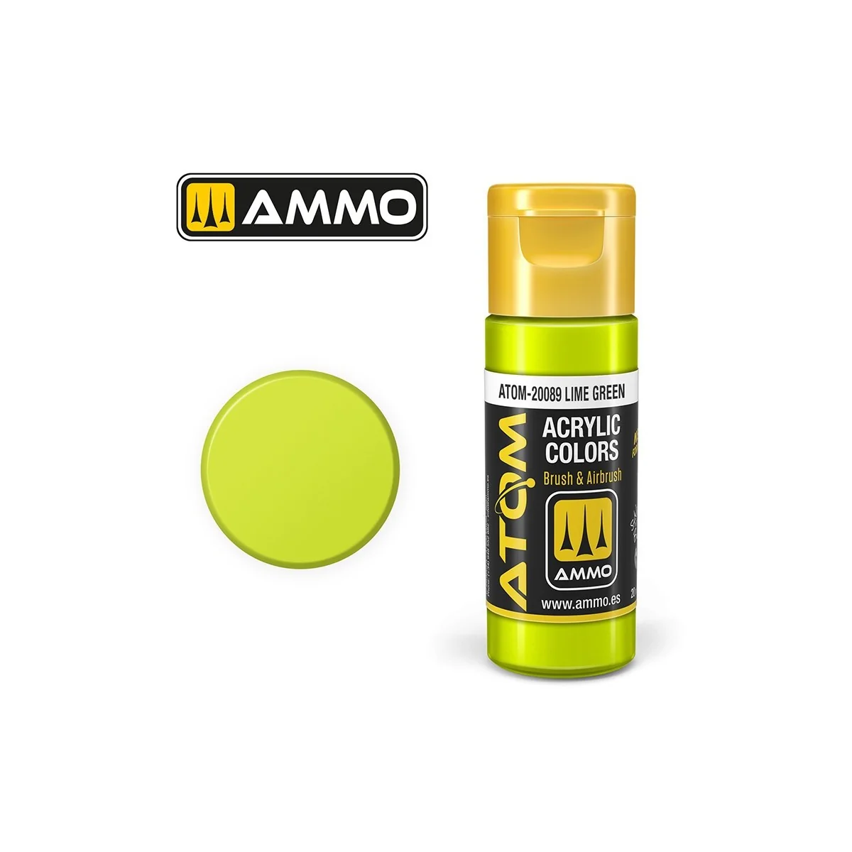 Acrylic Paint Lemon Green 20ml ATOM AMMO - ATOM-20089