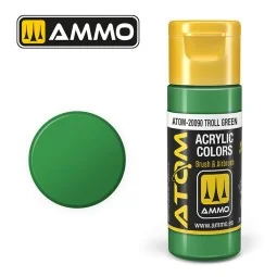 Peinture acrylique Vert troll 20ml ATOM AMMO - ATOM-20090