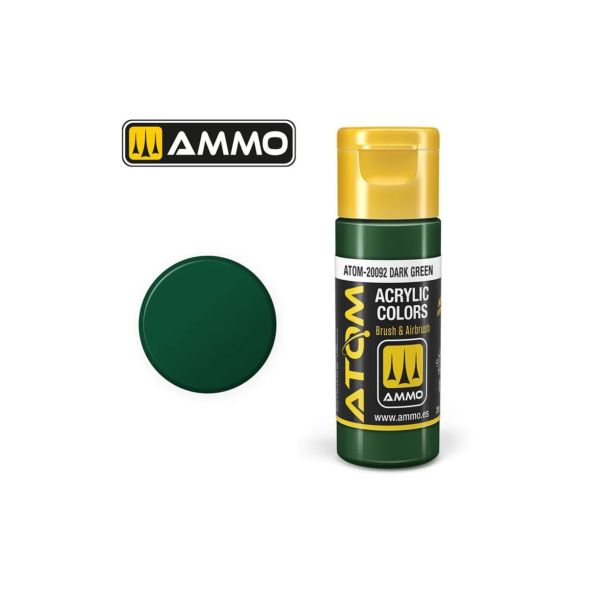 Peinture acrylique Vert foncé 20ml ATOM AMMO