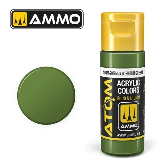 ATOM-20095-Peinture acrylique IJN Mitsubishi Vert 20ml ATOM AMMO