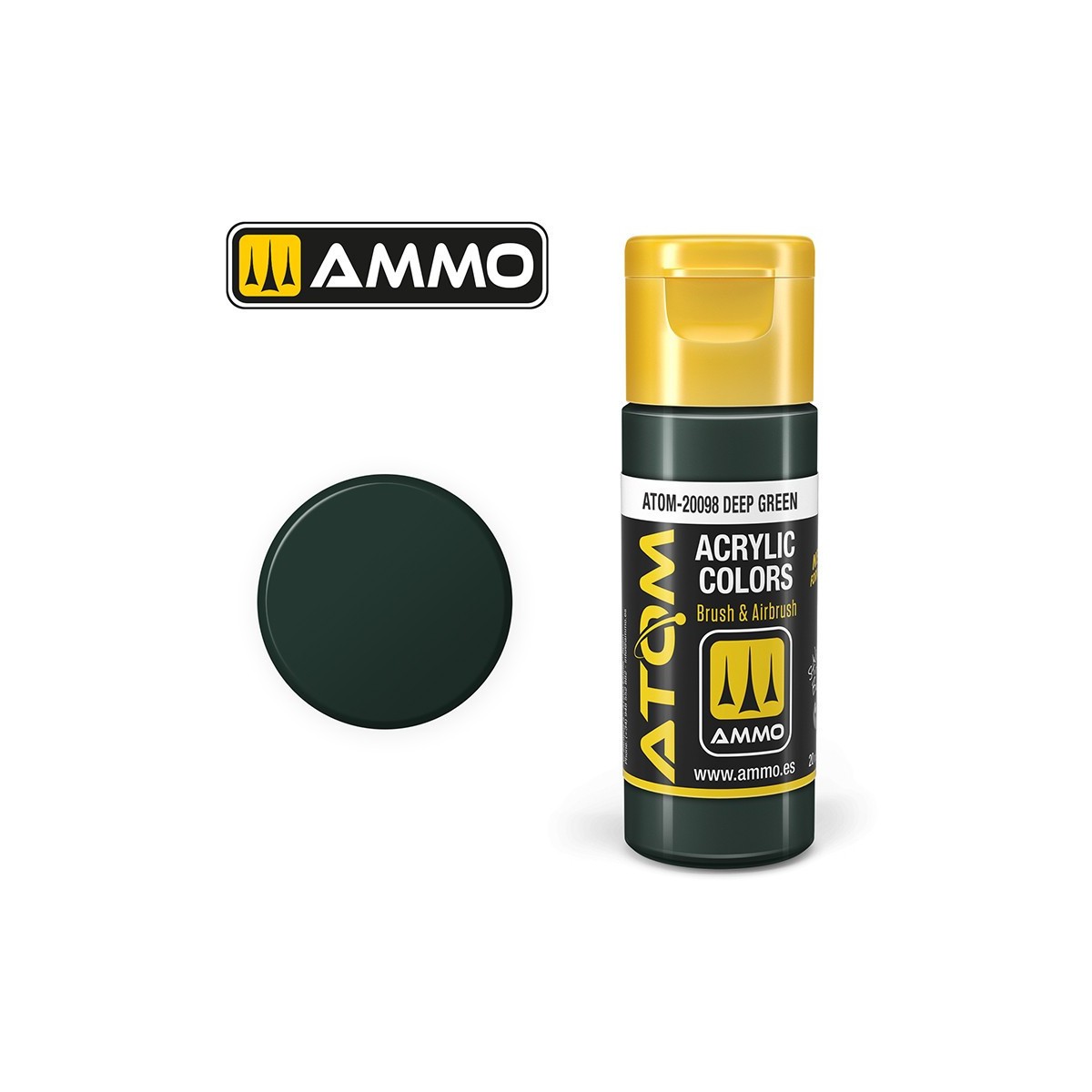 Deep Green Acrylic Paint 20ml ATOM AMMO - ATOM-20098