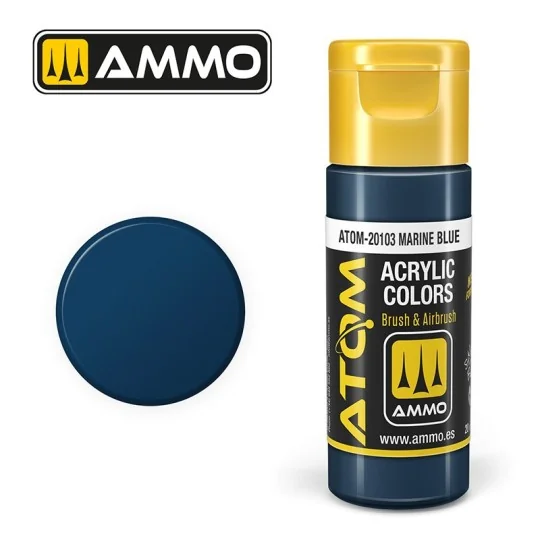 ATOM-20103-Peinture acrylique Bleu marin 20ml ATOM AMMO