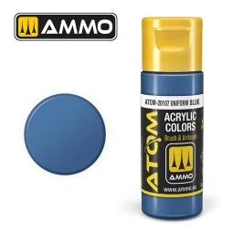 Solid blue acrylic paint, 20 ml, ATOM AMMO - ATOM-20107