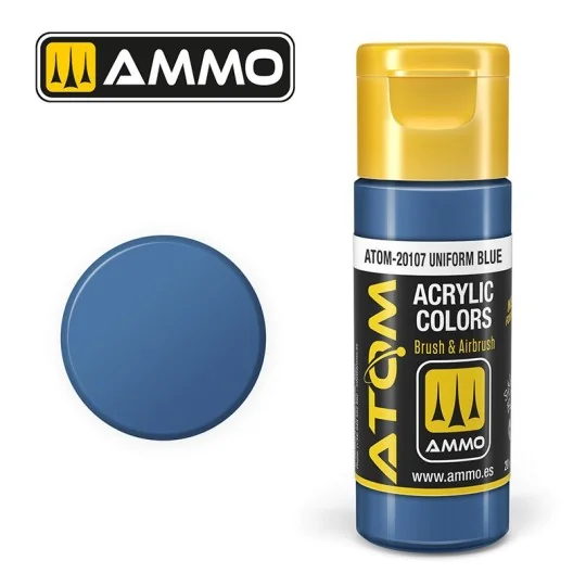 ATOM-20107-Peinture acrylique Bleu uniforme 20ml ATOM AMMO