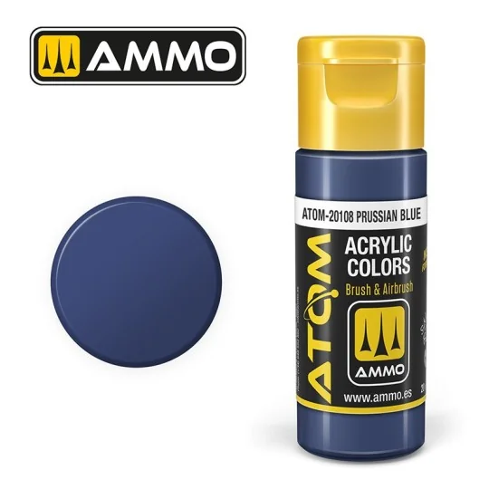 ATOM-20108-Peinture acrylique Bleu de Prusse 20ml ATOM AMMO