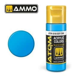 Peinture acrylique Cyan profond 20ml ATOM AMMO - ATOM-20109