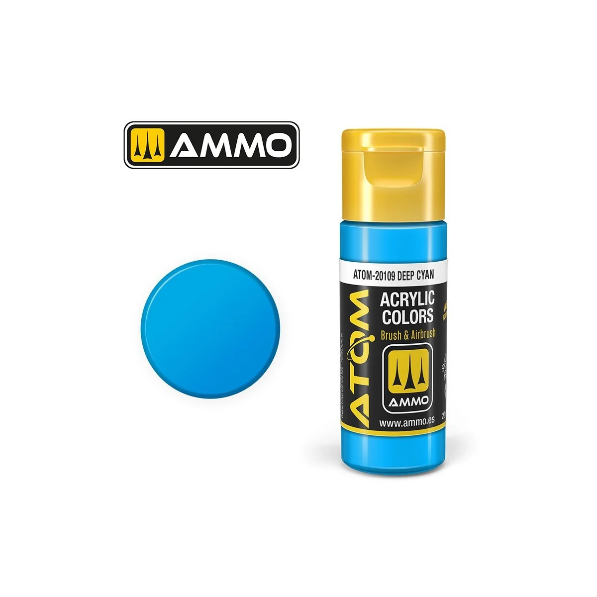 Deep Cyan Acrylic Paint 20ml ATOM AMMO - ATOM-20109