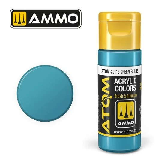 ATOM-20113-Peinture acrylique Vert Bleu 20ml ATOM AMMO