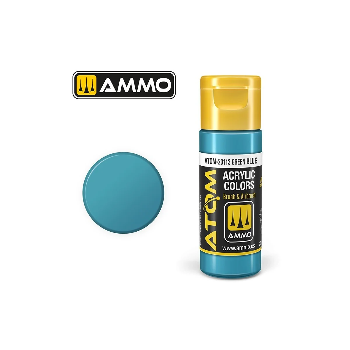 Peinture acrylique Vert Bleu 20ml ATOM AMMO