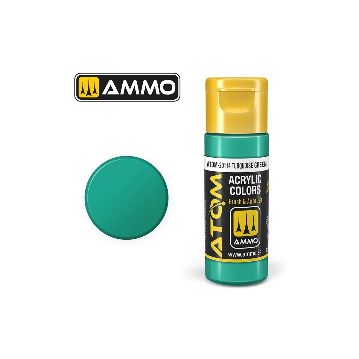 ATOM AMMO Turquoise Green Acrylic Paint 20ml - ATOM-20114