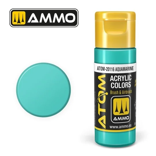 ATOM-20116-Peinture acrylique Bleu vert 20ml ATOM AMMO