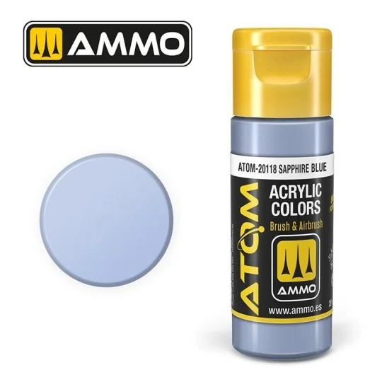 ATOM-20118-Peinture acrylique Bleu Saphir 20ml ATOM AMMO